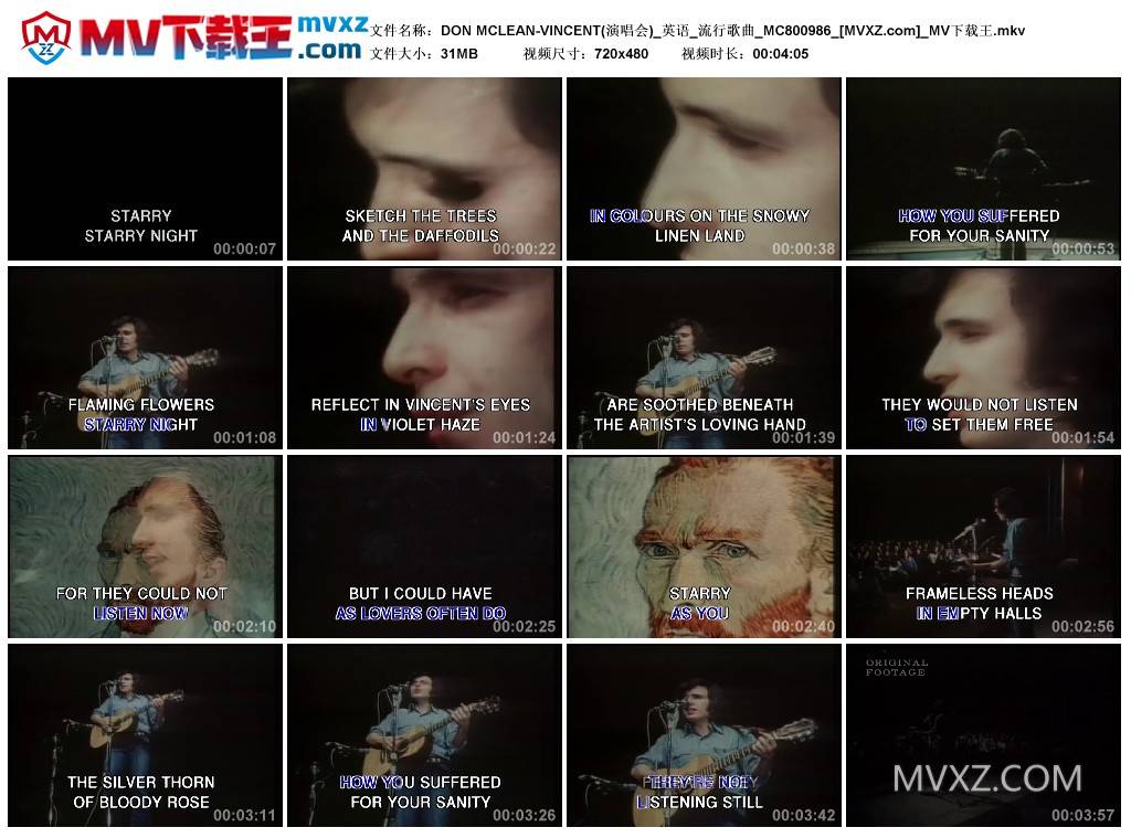 DON MCLEAN-VINCENT(演唱会)_英语_流行歌曲_MC800986